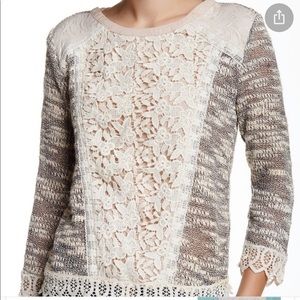 Anthropologie Champagne and Strawberry Sweater